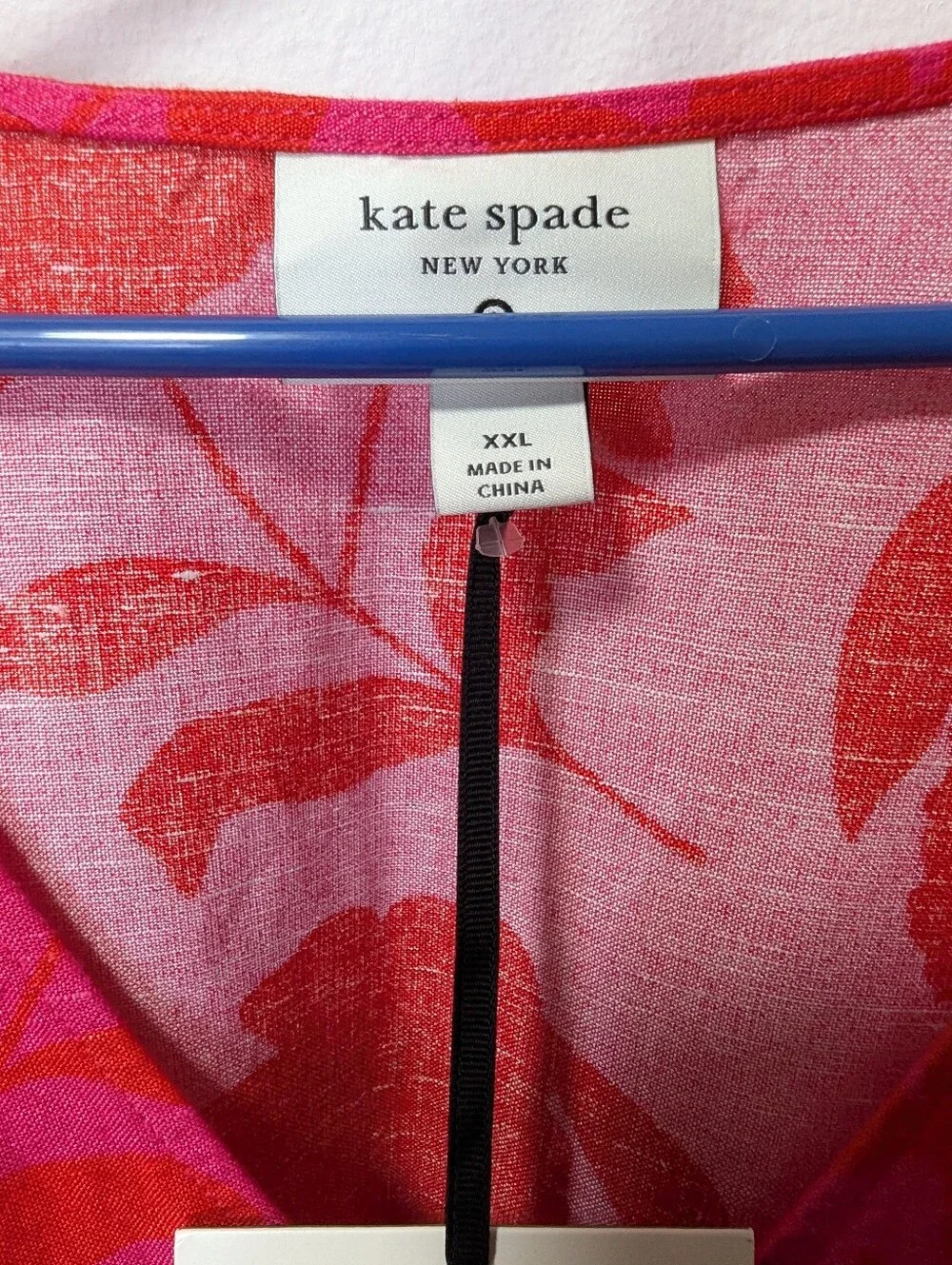 Kate Spade for Target Women's Hot Pink & Red Floral V-Neck Midi Dress